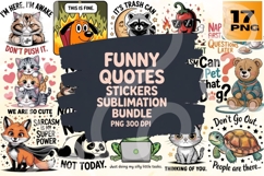 Funny Animal Quotes PNG Bundle 17 Product Image 1