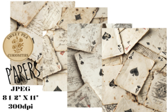 Mixed Media, Grunge, Playing Cards, Papers, Junk Journal Product Image 1