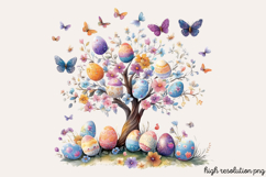 Easter Egg Tree Clipart Bundle PNG Product Image 6