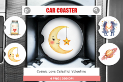 Cosmic Love Valentine Car Coaster Product Image 1