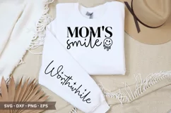 Mom's Smile SVG - Mother's Day Sleeve T shirt Design Product Image 1