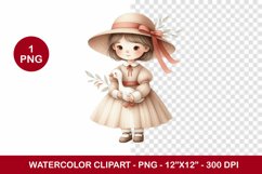spring png watercolor clipart - girl Product Image 1