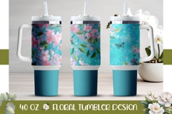 Sakura Tumbler Design, Butterfly 40 Oz Tumbler Wrap Product Image 1