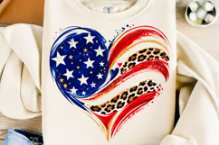 4th of July Heart PNG, USA Flag Heart Product Image 1