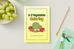 A to Z Vegetable Coloring Book Printable Product Image 1