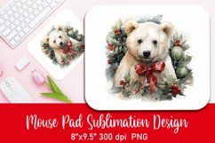White Bear 2 Mouse Pad Sublimation PNG Product Image 1