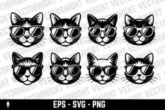 Vector logo of a cat's face wearing sunglasses Product Image 1