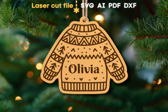 Sweater Christmas Ornament SVG laser cut files for Glowforge Product Image 1