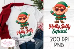 Holly Jolly PNG design, Cute Christmas elf sublimation Product Image 2