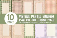 Pastel Gingham Lace Junk Journal Pages Product Image 1