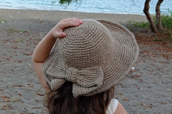 Crochet Coquette Sun Hat Pattern Burlap Sun Hat Pattern Product Image 3