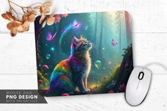 Enchanted Rainbow Cat Mouse Pad PNG Design Product Image 1