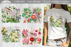 Vintage Flowers and Birds Sublimation Bundle Product Image 1
