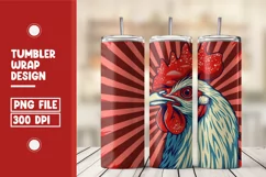 Patriotic Rooster 20 oz Tumbler Wrap - 4th of July Tumbler Product Image 1
