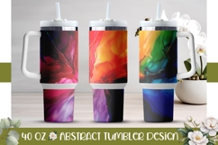 Fluid Art Tumbler Sublimation, Colorful 40 Oz Tumbler PNG Product Image 1