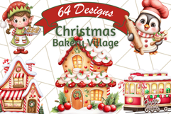Cozy Christmas Bakery Clipart PNG, Holiday Cookie Art Product Image 1