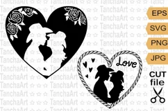 Cowboy Valentine Day Svg cut file svg, country wedding svg Product Image 1