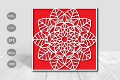 Mandala Flower Papercut Card Cover Template SVG Design Product Image 1