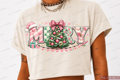 Coquette Merry Christmas PNG | Pink Christmas Tree Bow png Product Image 2