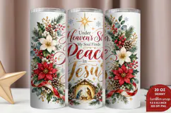 Pray Trust Rest 20oz Tumbler Wrap, Christian Christmas Praye Product Image 2