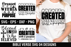 Bible Verse SVG Bundle - created with a purpose ephesians Product Image 1