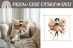 Cartoon Fairy Pillow Sublimation, Floral Pillow Case Product Image 1