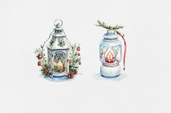 Christmas Lantern Watercolor Cliparts PNG sublimation Product Image 2