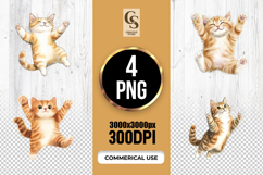 Cute Watercolor Kitten Clipart Sublimation PNG Product Image 1