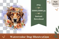 Watercolor Dog Illustration PNG, Dog Sublimation Design Product Image 1