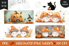 Watercolor Halloween Mushrooms Mug, Kids Halloween Mug Product Image 1
