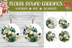 Flowers Round Earring Designs, Nature Earring PNG Product Image 1