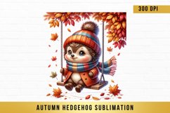 Autumn hedgehog Sublimation, Autumn hedgehog Clipart Product Image 1