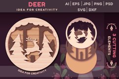 Deer - Scheme for Sawing Wood, Cutting Paper Product Image 1