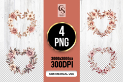 Vintage Lace Rose Heart Frame Clipart Sublimation PNG Product Image 1