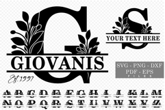 Flower Monogram Split Letters, Floral Monogram Font SVG File Product Image 24