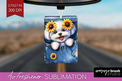 Denim Air Freshener PNG - Dog In Pocket PNG Sublimation Product Image 1