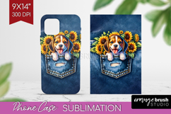 Denim Phone Case PNG - Dog In Pocket Case PNG Sublimation Product Image 1