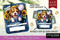 Thank You Money Card PNG - Cute Dog Money Card Holder Product Image 1
