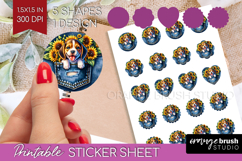 Denim Round Sticker - Dog In Pocket Printable Sticker Sheet Product Image 1