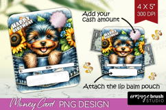 Happy Birthday Money Card PNG - Cute Dog Money Card Holder Product Image 1