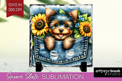 Denim Slate PNG - Dog In Pocket Square Slate Sublimation Product Image 1