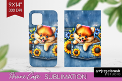 Denim Phone Case PNG - Dog In Pocket Case PNG Sublimation Product Image 1