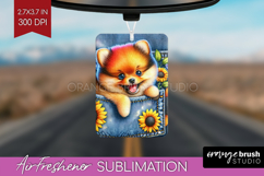 Denim Air Freshener PNG - Dog In Pocket PNG Sublimation Product Image 1