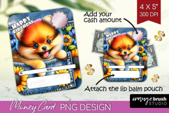 Happy Birthday Money Card PNG - Cute Dog Money Card Holder Product Image 1