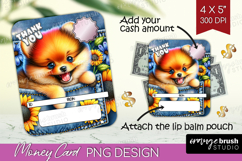 Thank You Money Card PNG - Cute Dog Money Card Holder Product Image 1