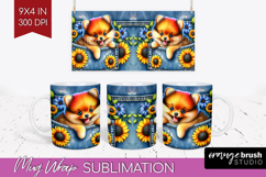 Denim Mug Wrap - Dog In Pocket Mug PNG Sublimation Product Image 1