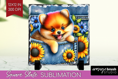 Denim Slate PNG - Dog In Pocket Square Slate Sublimation Product Image 1