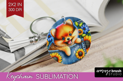Denim Keychain PNG - Dog In Pocket Keychain Sublimation Product Image 1