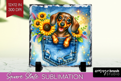 Denim Slate PNG - Dog In Pocket Square Slate Sublimation Product Image 1