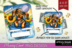Happy Birthday Money Card PNG - Cute Dog Money Card Holder Product Image 1